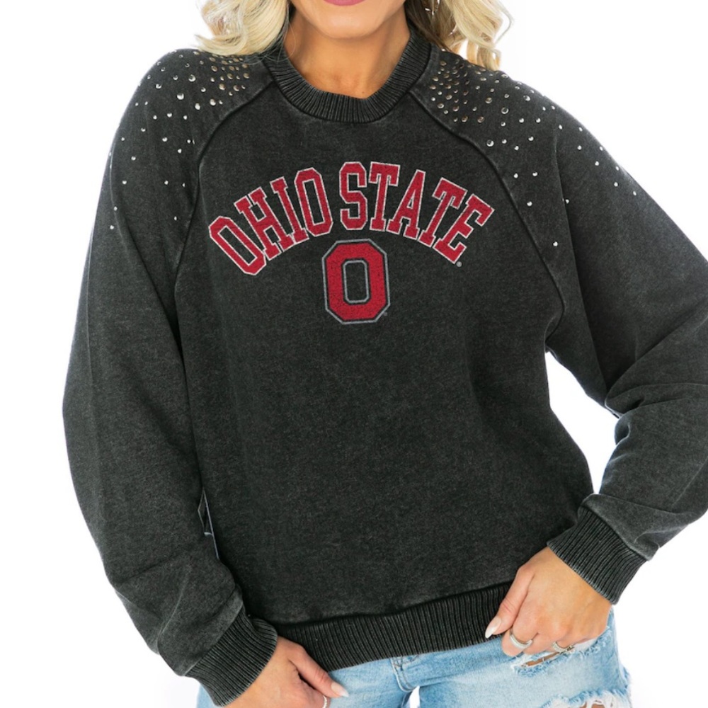 Ohio State Buckeyes Gameday Couture Women's Studded Cropped Crewneck Sweatshirt